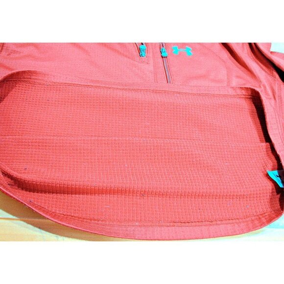 Under Armour Mens 1/4 Zip Pullover Fleece Thermal Sweatshirt Orange Size XL - Picture 10 of 12